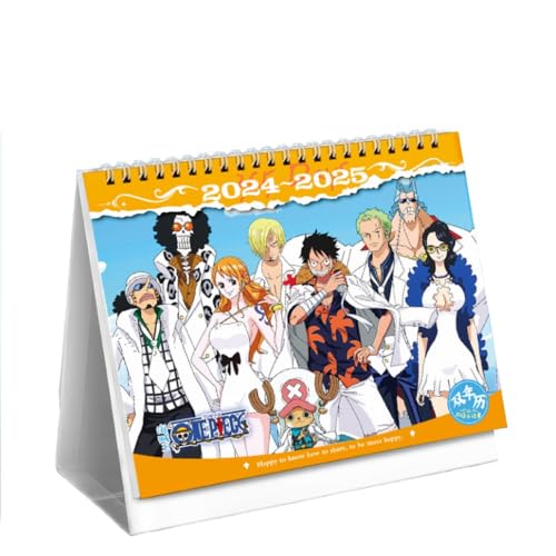 MayDee 2024-2025 Anime Luffy Biennale Tischkalender Kalender, Countdown Tischkalender Anime Figuren Schöne Illustration, Mehrfarbig von MayDee