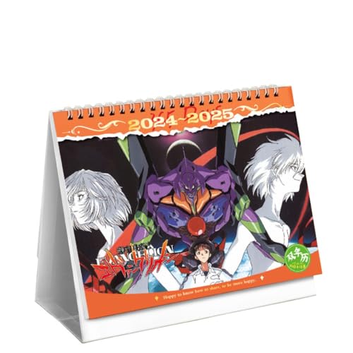 MayDee 2024-2025 NEON Genesis Evangelion Biennale Tischkalender Kalender, Countdown Tischkalender Anime Figuren Eva Schöne Illustration, Mehrfarbig von MayDee