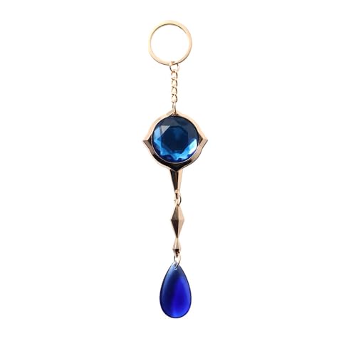 MayDee Genshin Furina Focalors Cosplay Accessories, Furina Fan Fiction Zubehör Blauer Kristall Anhänger Abzeichen (D) von MayDee
