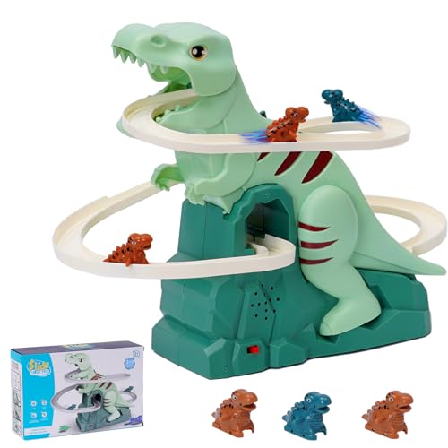 Dinosaurier Kletterspielzeug,Treppensteigen Spielzeug,Dinosaurier-Achterbahn-Spielzeug mit Licht und Musik,Rennbahn Intelligenz pädagogische Puzzle Playsets für Jungen Mädchen ab 3 Dinosaurier Kletterspielzeug,Treppensteigen Spielzeug,Dinosaurier-Achterbahn-Spielzeug mit Licht und Musik,Rennbahn Intelligenz pädagogische Puzzle Playsets für Jungen Mädchen ab 3 von Maycoly