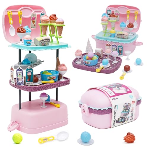 3-in-1 Eisverkauf Spielset, 72 Stück Spielküche Zubehör Spielzeug Kinder Eismaschine Spielzeug, Küchen Spielzeug mit Aufbewahrung , Rollenspiel Essen Geschenk Kinder 3 4 5 6 7 8 Jahre 3-in-1 Eisverkauf Spielset, 72 Stück Spielküche Zubehör Spielzeug Kinder Eismaschine Spielzeug, Küchen Spielzeug mit Aufbewahrung , Rollenspiel Essen Geschenk Kinder 3 4 5 6 7 8 Jahre von Maycoly