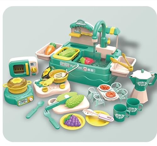 Küchenspüle Spielzeug Set mit Wasserkreislauf Geschirrspüler,Spülbecken Kinder Utensilien Geschirrzubehör, Küchenspielset mit fließendem Wasser, Play Food, Geschenk für Mädchen und Jungen Küchenspüle Spielzeug Set mit Wasserkreislauf Geschirrspüler,Spülbecken Kinder Utensilien Geschirrzubehör, Küchenspielset mit fließendem Wasser, Play Food, Geschenk für Mädchen und Jungen von Maycoly