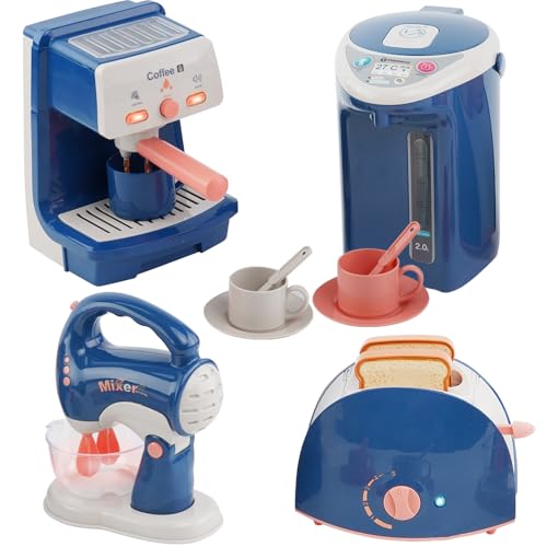 Maycoly Kinder Küchengeräte Set mit Kaffeemaschine Mixer Toaster Rührgerät, Kinderküche Spielküche Zubehör,mit Geräusch und Licht, Rollenspiel Geschenk für Kinder ab 3 Jahren,Blau Maycoly Kinder Küchengeräte Set mit Kaffeemaschine Mixer Toaster Rührgerät, Kinderküche Spielküche Zubehör,mit Geräusch und Licht, Rollenspiel Geschenk für Kinder ab 3 Jahren,Blau von Maycoly