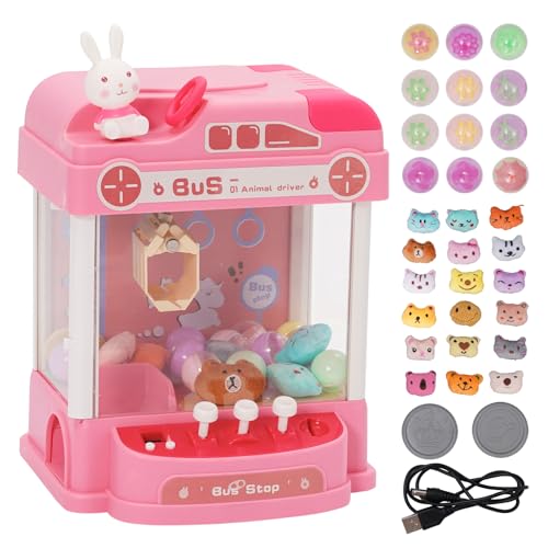 Mini Greifmaschine Candy Doll Mit Lenkrad Gachapon Grabber Süßigkeiten Greifautomat mit Münzschiebe und Greifarm Automat Stofftiere Claw Machine Kinder von Maycoly