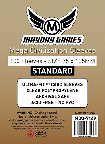MayDay Mega Civilization Sleeves (75x105mm) - 100 Standard Sleeves von Mayday Games