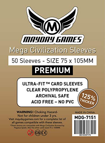 Mayday Games Mega Civilization Sleeves (75x105mm) - 50 Premium Sleeves von Mayday Games
