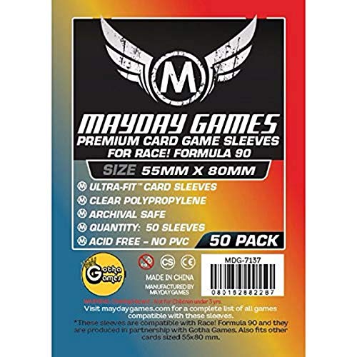 Race Formula 90 Card Sleeves (55x80mm) - 50 Premium Sleeves von Mayday Games