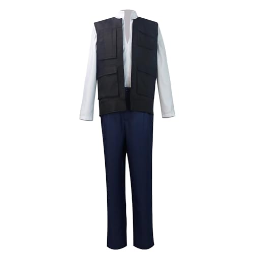 Mayerilby Herren Han Solo-Kostüm, komplettes Set mit Weste, Hose, Hemd, Han Solo, Cosplay-Kostüm, Outfit (M) von Mayerilby