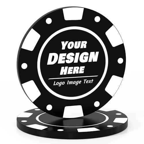 100–1000 individuelle Poker-Chips für 9 Farben, Getränke-Chips, UV-Vollfarbdruck mit Logo-Bildtext, personalisierte Chips für Bar, Party, Firmenlogo und Werbeaktionen (schwarz) von Mayertoung