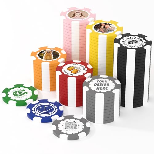 25 benutzerdefinierte Clay Pokerchips, 40 mm schwer, 11,5 g Casino-Größe, personalisierte Pokerchips mit Ihrem Logo, Bild oder Text, individuelle Getränke-Token für Bar, Party, Turniere, Golfclub oder 25 benutzerdefinierte Clay Pokerchips, 40 mm schwer, 11,5 g Casino-Größe, personalisierte Pokerchips mit Ihrem Logo, Bild oder Text, individuelle Getränke-Token für Bar, Party, Turniere, Golfclub oder von Mayertoung