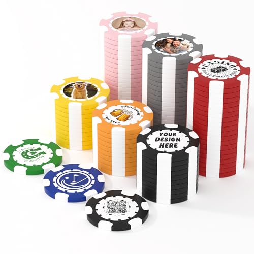 25 benutzerdefinierte Clay Pokerchips, 40 mm schwer, 11,5 g Casino-Größe, personalisierte Pokerchips mit Ihrem Logo, Bild oder Text, individuelle Getränke-Token für Bar, Party, Turniere, Golfclub oder 25 benutzerdefinierte Clay Pokerchips, 40 mm schwer, 11,5 g Casino-Größe, personalisierte Pokerchips mit Ihrem Logo, Bild oder Text, individuelle Getränke-Token für Bar, Party, Turniere, Golfclub oder von Mayertoung