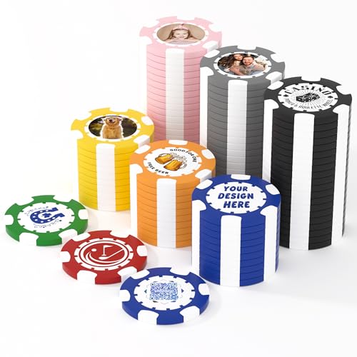 25 benutzerdefinierte Clay Pokerchips, 40 mm schwer, 11,5 g Casino-Größe, personalisierte Pokerchips mit Ihrem Logo, Bild oder Text, individuelle Getränke-Token für Bar, Party, Turniere, Golfclub oder 25 benutzerdefinierte Clay Pokerchips, 40 mm schwer, 11,5 g Casino-Größe, personalisierte Pokerchips mit Ihrem Logo, Bild oder Text, individuelle Getränke-Token für Bar, Party, Turniere, Golfclub oder von Mayertoung
