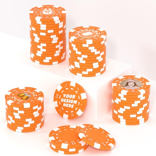 25 benutzerdefinierte Tonpokerchips für 13 Farben, 40 mm schwer, 11,5 g, Casino-Größe, individuelle Pokerchips mit Logo, Bild oder Text, individuelle Getränke-Token für Bar, Party, Golfclub oder von Mayertoung