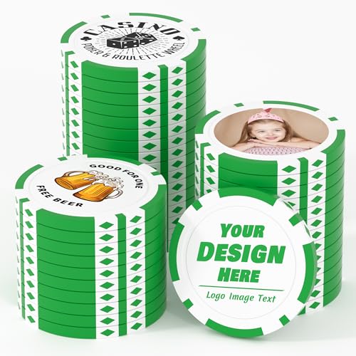25 benutzerdefinierte Tonpokerchips für 8 Farben, 40 mm schwer, 11,5 g, Casino-Größe, individuelle Pokerchips mit Logo, Bild oder Text, individuelle Getränke-Token für Bar, Party, Turniere, Golfclub 25 benutzerdefinierte Tonpokerchips für 8 Farben, 40 mm schwer, 11,5 g, Casino-Größe, individuelle Pokerchips mit Logo, Bild oder Text, individuelle Getränke-Token für Bar, Party, Turniere, Golfclub von Mayertoung