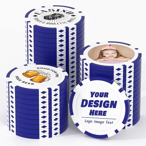 25 benutzerdefinierte Tonpokerchips für 8 Farben, 40 mm schwer, 11,5 g, Casino-Größe, individuelle Pokerchips mit Logo, Bild oder Text, individuelle Getränke-Token für Bar, Party, Turniere, Golfclub 25 benutzerdefinierte Tonpokerchips für 8 Farben, 40 mm schwer, 11,5 g, Casino-Größe, individuelle Pokerchips mit Logo, Bild oder Text, individuelle Getränke-Token für Bar, Party, Turniere, Golfclub von Mayertoung