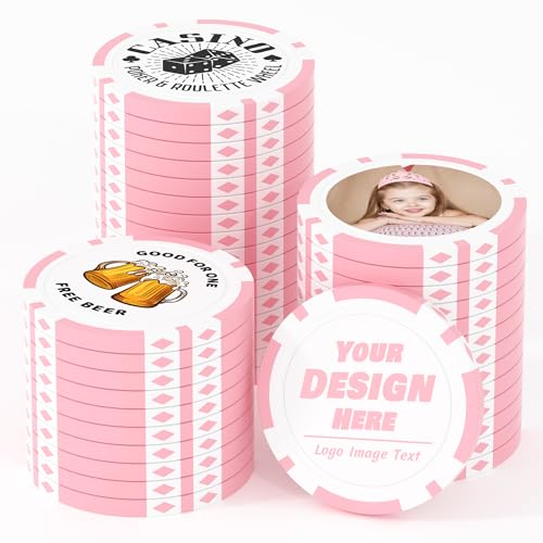 25 benutzerdefinierte Tonpokerchips für 8 Farben, 40 mm schwer, 11,5 g, Casino-Größe, individuelle Pokerchips mit Logo, Bild oder Text, individuelle Getränke-Token für Bar, Party, Turniere, Golfclub 25 benutzerdefinierte Tonpokerchips für 8 Farben, 40 mm schwer, 11,5 g, Casino-Größe, individuelle Pokerchips mit Logo, Bild oder Text, individuelle Getränke-Token für Bar, Party, Turniere, Golfclub von Mayertoung