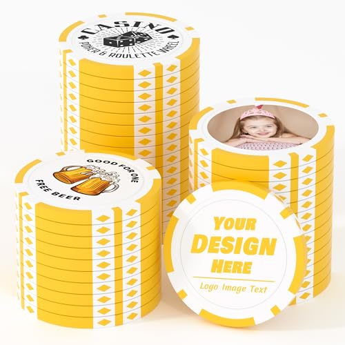 25 benutzerdefinierte Tonpokerchips für 8 Farben, 40 mm schwer, 11,5 g, Casino-Größe, individuelle Pokerchips mit Logo, Bild oder Text, individuelle Getränke-Token für Bar, Party, Turniere, Golfclub 25 benutzerdefinierte Tonpokerchips für 8 Farben, 40 mm schwer, 11,5 g, Casino-Größe, individuelle Pokerchips mit Logo, Bild oder Text, individuelle Getränke-Token für Bar, Party, Turniere, Golfclub von Mayertoung