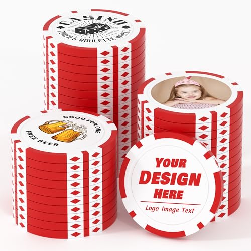 25 benutzerdefinierte Tonpokerchips für 8 Farben, 40 mm schwer, 11,5 g, Casino-Größe, individuelle Pokerchips mit Logo, Bild oder Text, individuelle Getränke-Token für Bar, Party, Turniere, Golfclub 25 benutzerdefinierte Tonpokerchips für 8 Farben, 40 mm schwer, 11,5 g, Casino-Größe, individuelle Pokerchips mit Logo, Bild oder Text, individuelle Getränke-Token für Bar, Party, Turniere, Golfclub von Mayertoung