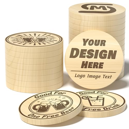 30 individuelle Holz-Getränke-Spielsteine, doppelseitig, lasergraviert, personalisierte Bar-Spielsteine, Getränke-Chips mit Ihrem Logo und Text, individuelle Holz-Poker-Chips für Bar, Hochzeit, Party von Mayertoung
