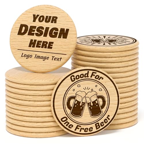 30 individuelle Holzmarken, 40 mm, personalisierte Getränke-Spielsteine, lasergraviert mit Ihrem Logo-Text-Design, individuelle runde Holzsteine für Bar, Party, Hochzeit, Spielabend 30 individuelle Holzmarken, 40 mm, personalisierte Getränke-Spielsteine, lasergraviert mit Ihrem Logo-Text-Design, individuelle runde Holzsteine für Bar, Party, Hochzeit, Spielabend von Mayertoung
