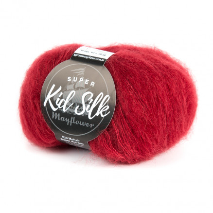 Mayflower Super Kid Silk Garn Unicolor 34 Dunkelrot von Mayflower