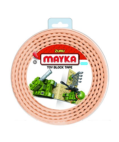 Mayka 34647 - Klebeband für Lego Bausteine, 2 m selbstklebendes Band mit 2 Noppen, gelbes Bausteinband, flexibles Noppenband zum Bauen mit Legosteinen für Kinder ab 3 Jahre, wiederverwendbar von MAYKA
