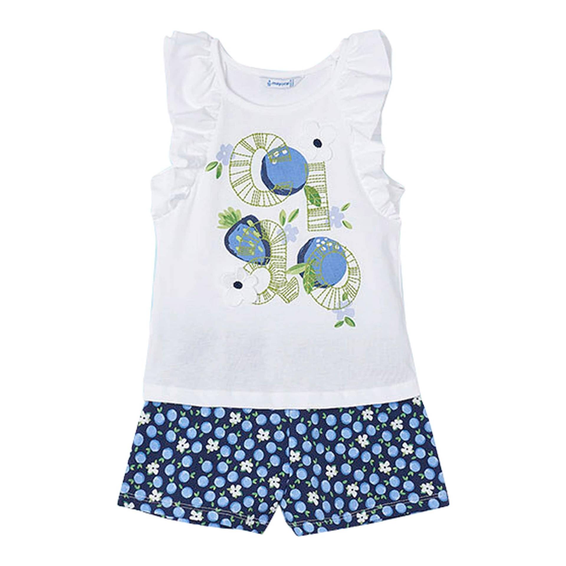 Mayoral 2-tlg. Set T-Shirt Flügelarm und Shorts Obst von Mayoral