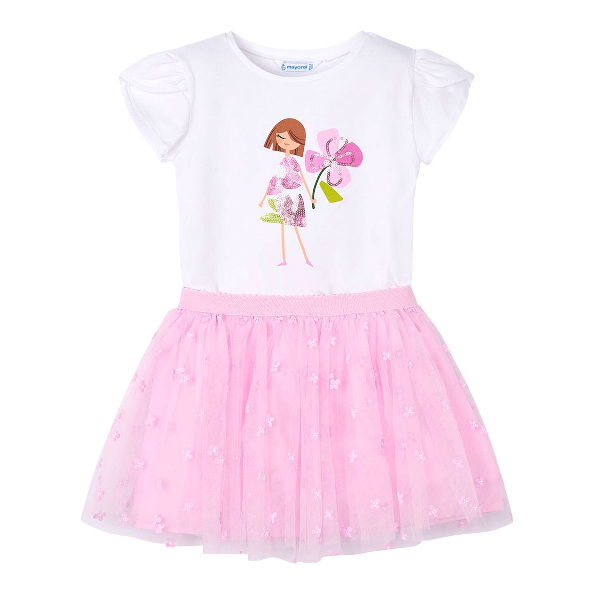 Mayoral 2-tlg. Set T-Shirt und Tüllrock Blumen von Mayoral