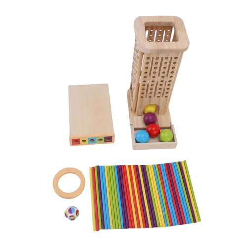 Mayueri Holzbrettspiel 3 in 1, Farbenfrohe Zählstäbe mit Würfel, Mathematisches Lernspielzeug für Im Alter von 4 8 mit Stöcken und Würfel -Feinmotorik, Familiäres Bildungsspielzeug für von Mayueri