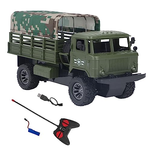 Mayueri RC Military Truck Ferngesteuertes Werkzeug Langlebiges Bauch-Chassis Verstärkter Körperrahmen Abnehmbares Zelt Leuchten Für Kinder Im Freien Indoor-Spiel Alter Alter 6 (Armeegrün) von Mayueri