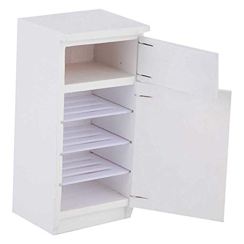 Mayueri Weißes Mini -Kühlschrankmodell Realistische Simulation Miniatur Küchenzubehörspielzeug für Dollhouse Photography Requisiten Holzmaterial 13 cm von Mayueri