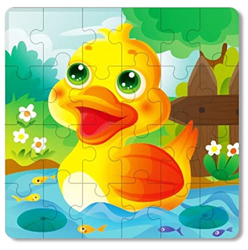 MazCo 24 Teile Puzzles für Kinder ab 3 Jahren, Mini-Puzzle für Jungen und Mädchen Vorschul-Lernspiel (Die Ente) von MazCo