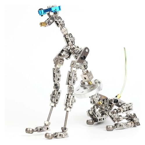 Edelstahl Cinematic Animation Puppet, 3D-Modelle aus Metall, bewegliches Hundeskelett aus Edelstahl, simuliert Verschiedene Hundebewegungen for StopMotion-Animation/Sammlung/Fotografie, 16 cm hoch von MbeLLO
