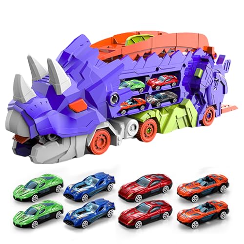 Faltbarer -Träger - LKW mit Schiebetrack, tragbares Spielspielzeug | Kinder Dinosauriertransporter, interaktive Transformation Feature, Race und Rollenspiele Spaß für Kleinkinder und Kinder im Vo von Mbiyhgta