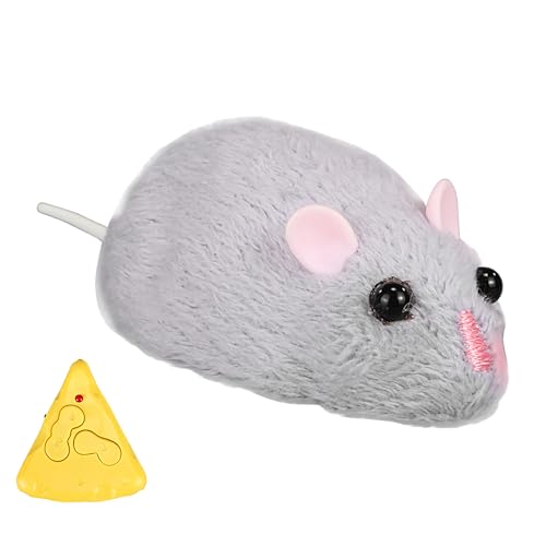 Fernbedienungsmäuse Spielzeug - Elektronische RC -Maus, interaktive, bewegende Katze spielbar | Wireless Electric RC Ratte für Pet -Verfolgungsjagd und Bewegung, realistische gefüllte Tierlernaktion f von Mbiyhgta