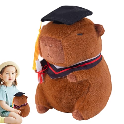 Gefüllte Capybara Plüsch - süße Tiere, Grad Uniform | Absolvent 9 -Zoll -Stoffkapybara -Spielzeug mit Abschlusshut Dekoration, weiches Puppenkissen für Abschluss und Pädagogik -Meilensteinfeier Gefüllte Capybara Plüsch - süße Tiere, Grad Uniform | Absolvent 9 -Zoll -Stoffkapybara -Spielzeug mit Abschlusshut Dekoration, weiches Puppenkissen für Abschluss und Pädagogik -Meilensteinfeier von Mbiyhgta