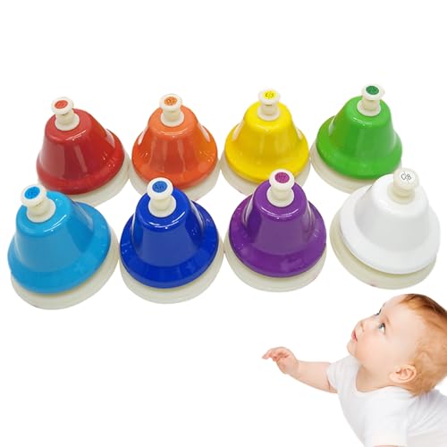 Handglocken Set - Farbige Klassenglocken -Musikinstrument - Bildungsmusik für Kleinkind, 8 Notizen Desk Bells Handglocken für Kindertagesstättenzentren Handglocken Set - Farbige Klassenglocken -Musikinstrument - Bildungsmusik für Kleinkind, 8 Notizen Desk Bells Handglocken für Kindertagesstättenzentren von Mbiyhgta