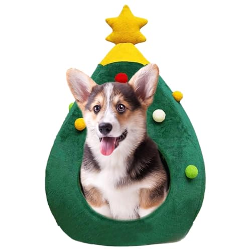 Haustierbett in Form eines Weihnachtsbaums - Haustierhütte für Katzen, Katzenbett, Zelthöhle für Kätzchen und kleine Hunde, Innenhütte für Katzen, Haus Haustierbett in Form eines Weihnachtsbaums - Haustierhütte für Katzen, Katzenbett, Zelthöhle für Kätzchen und kleine Hunde, Innenhütte für Katzen, Haus von Mbiyhgta
