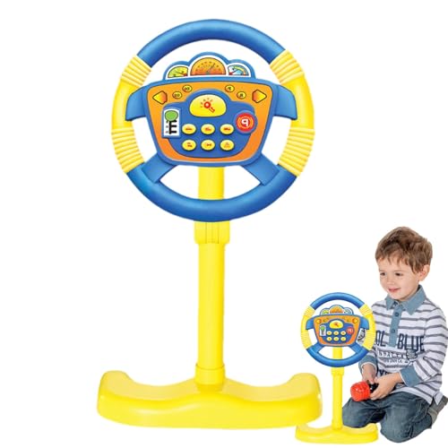 Kinderlenkrad – Simuliertes Fahrspielzeug, vertikales Simulationsspielzeug | Leuchtendes, realistisches Lenkrad, niedliches sensorisches Spielzeug mit Lichtgeräuschen, interaktives Musikspielzeug für von Mbiyhgta
