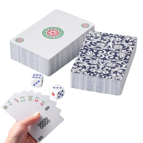 Mahjong Cards - Durablee Mahjong Deck, klassisches Spiel | Leichte und kompakte Karten, 144 traditionelle Spielkarten von Mahjong für Spieleabende, Partyunterhaltung, Mah Fans Mahjong Cards - Durablee Mahjong Deck, klassisches Spiel | Leichte und kompakte Karten, 144 traditionelle Spielkarten von Mahjong für Spieleabende, Partyunterhaltung, Mah Fans von Mbiyhgta