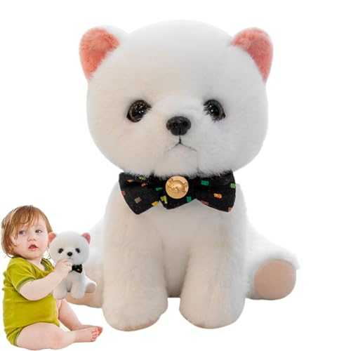 Mbiyhga Hund Plüschspielzeug - Welpenpuppe -Tierspielzeug, weicher und süßer Hund mit Bowtie gefülltem -Spielzeug, süß sitzendem Hunde, gefülltes Tier für Wohnzimmer, Schlafzimmer, Sch Mbiyhga Hund Plüschspielzeug - Welpenpuppe -Tierspielzeug, weicher und süßer Hund mit Bowtie gefülltem -Spielzeug, süß sitzendem Hunde, gefülltes Tier für Wohnzimmer, Schlafzimmer, Sch von Mbiyhgta