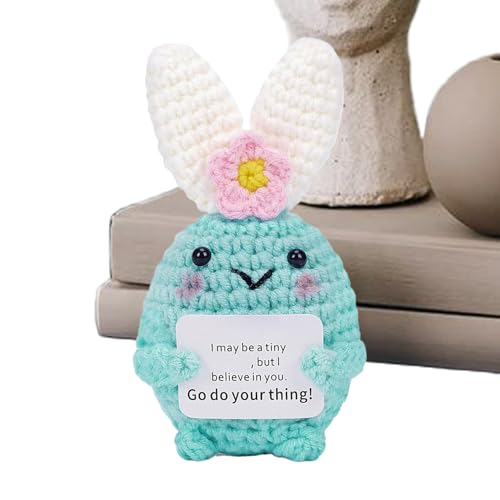 Mbiyhgta Emotionale Unterstützung Plüsch - süße Häkeltiere Puppe - handgefertigte gestrickte Hasenpuppe für Frauen Freunden Ostern Halloween Weihnachtsgeburtstag von Mbiyhgta