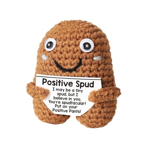Mbiyhgta Gestrickte Kartoffel, positiv | Häkelnadel mit positiver Karte, Dekoration für Haus, Büro, Handwerk, handgestrickt, für Auto und Haus Mbiyhgta Gestrickte Kartoffel, positiv | Häkelnadel mit positiver Karte, Dekoration für Haus, Büro, Handwerk, handgestrickt, für Auto und Haus von Mbiyhgta
