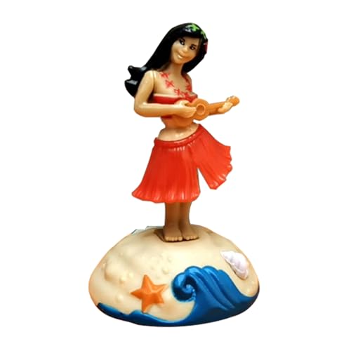 Mbiyhgta Hawaiianische Mädchen-Figur, hawaiianische Mädchen-Armaturenbrett-Puppe - Hawaiianisches Mädchen mit schüttelndem Kopf, Auto-Ornament,Cartoon-Figuren für Fahrsicherheit für Bücherregal, von Mbiyhgta