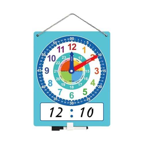 Mbiyhgta Lernuhr zeitliche Uhr, beschreibbare trockene Erase-Züge | Doppelseitig Tellent Time Practice Tool, interaktive Bildungszeiten mit Aussagen von Geräten für, Schule, Bildung Mbiyhgta Lernuhr zeitliche Uhr, beschreibbare trockene Erase-Züge | Doppelseitig Tellent Time Practice Tool, interaktive Bildungszeiten mit Aussagen von Geräten für, Schule, Bildung von Mbiyhgta