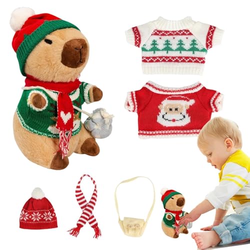 Mbiyhgta Plüschtiere für Weihnachten, Capybara aus Plüsch | Cartoon-Plüschtiere mit 9 Outfits Zubehör – Partyzubehör für lustige interaktive Spielzeuge, Weihnachtsdekoration aus Plüsch Mbiyhgta Plüschtiere für Weihnachten, Capybara aus Plüsch | Cartoon-Plüschtiere mit 9 Outfits Zubehör – Partyzubehör für lustige interaktive Spielzeuge, Weihnachtsdekoration aus Plüsch von Mbiyhgta