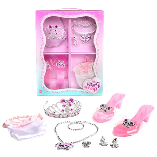 Princess Shoes Set Toddler - Kollektion der Fersen für Kleinkinder, verkleidete Schuhspieler, Kostüm-Set für Mädchen | Prinzessinnenschuh-Set mit Diadem und Kette Princess Shoes Set Toddler - Kollektion der Fersen für Kleinkinder, verkleidete Schuhspieler, Kostüm-Set für Mädchen | Prinzessinnenschuh-Set mit Diadem und Kette von Mbiyhgta