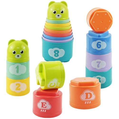 Tassen-Stapel-Set, stapelbares Tassen-Set, logisches Trainingsspiel, stapelbares Becherspielzeug mit Buchstaben und Zahlen, lustige stapelbare Becher, stapelbares Spielzeug Tassen-Stapel-Set, stapelbares Tassen-Set, logisches Trainingsspiel, stapelbares Becherspielzeug mit Buchstaben und Zahlen, lustige stapelbare Becher, stapelbares Spielzeug von Mbiyhgta