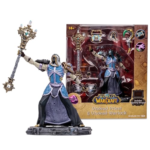 McFarlane Toys World of Warcraft Undead: Priest/Warlock (Epic) Posed Figure with 3 Weapons, Interchangeable Armor, Extra Hand, Head, Mystery Weapon, and Display Base von McFarlane