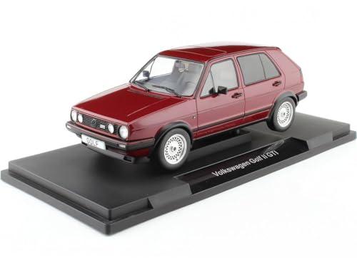 Cochesdemetal 1:18 Modellauto Volkswagen Golf 2 GTI Dunkelrot Auto Erwachsene Classic Car Enthusiasten von McG